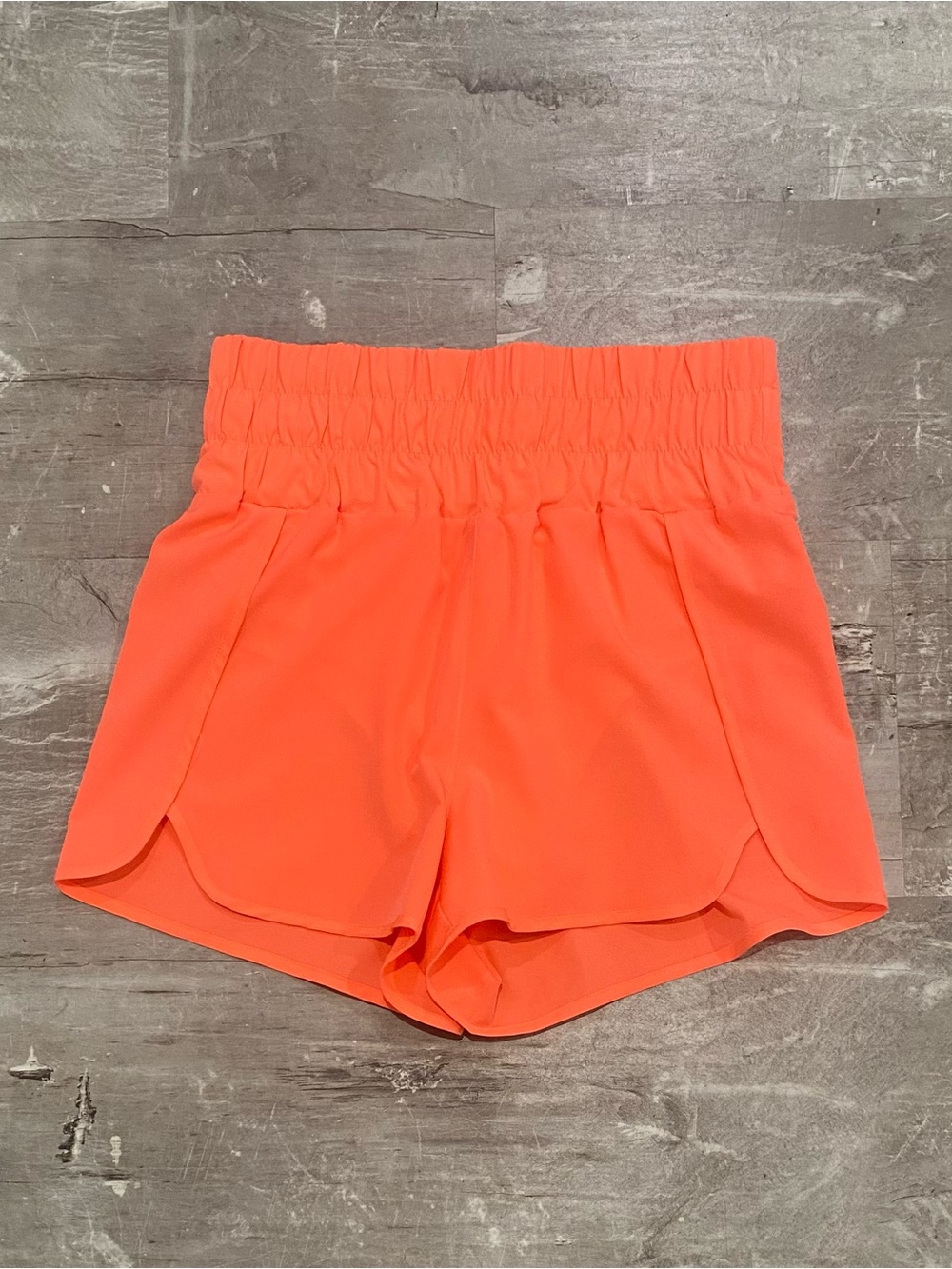 High-Waist Women's “New In” Active Shorts in Vibrant Coral/Orange Medium